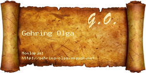 Gehring Olga névjegykártya